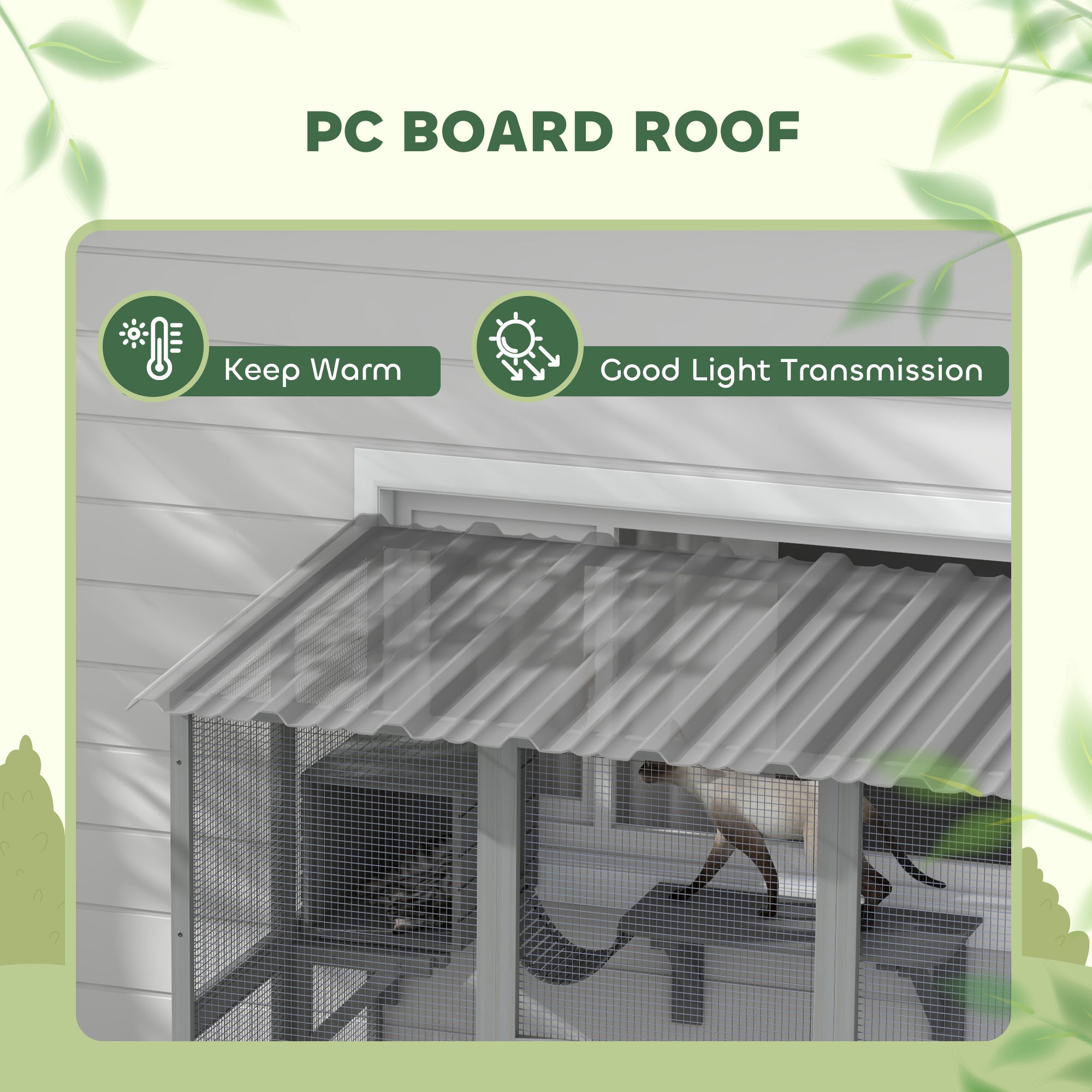 Cat Enclosure Window Box Weatherproof Grey-DECOROLALA