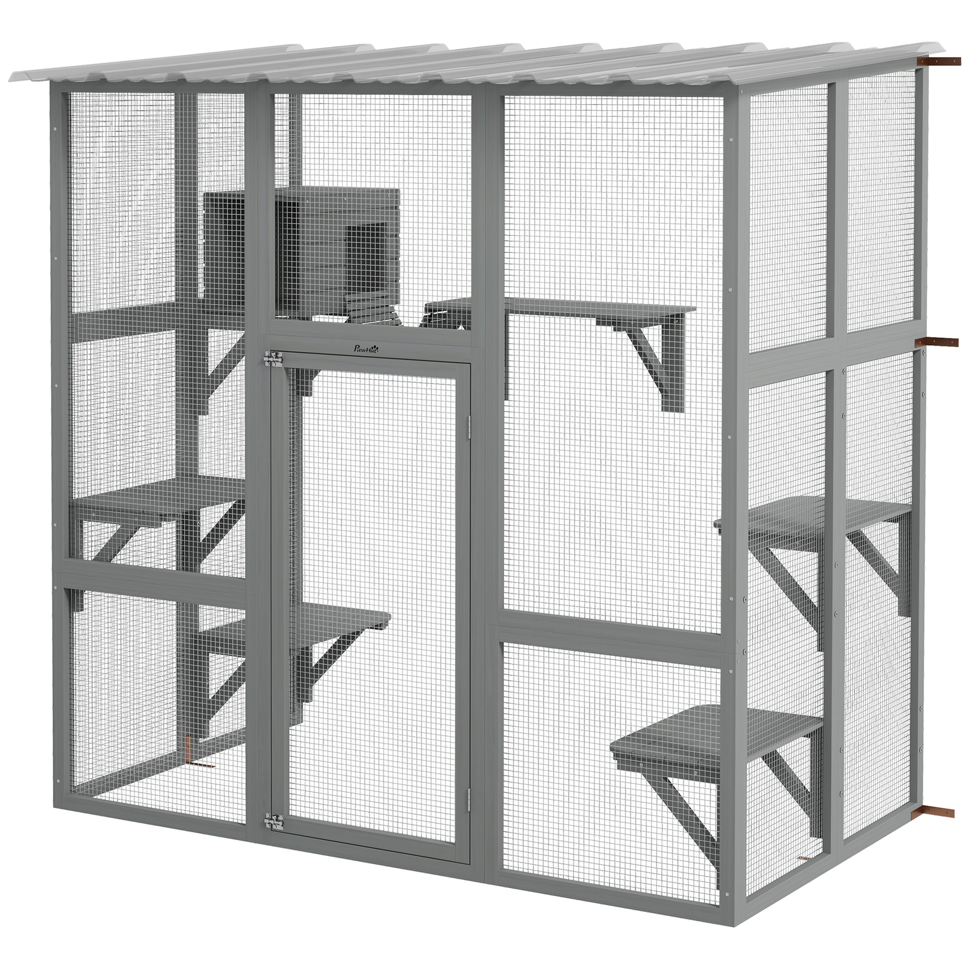 Cat Enclosure Window Box Weatherproof Grey-DECOROLALA