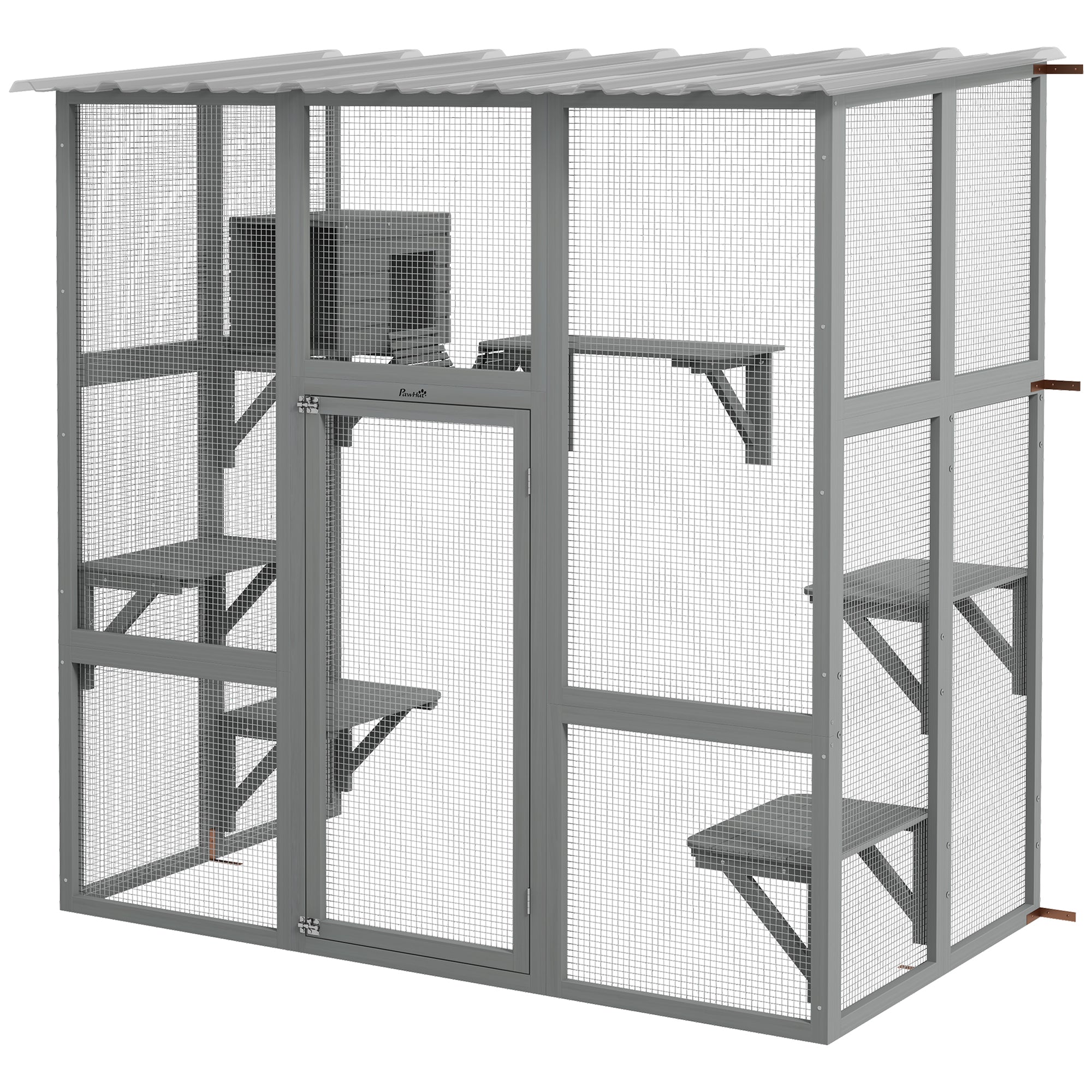 Cat Enclosure Window Box Weatherproof Grey-DECOROLALA