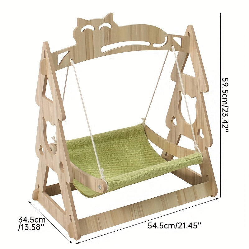 Cat Hammock Tree with Sisal Scratching Rope - 54.5cm Lounger Bed-Cat Furniture-DECOROLALA