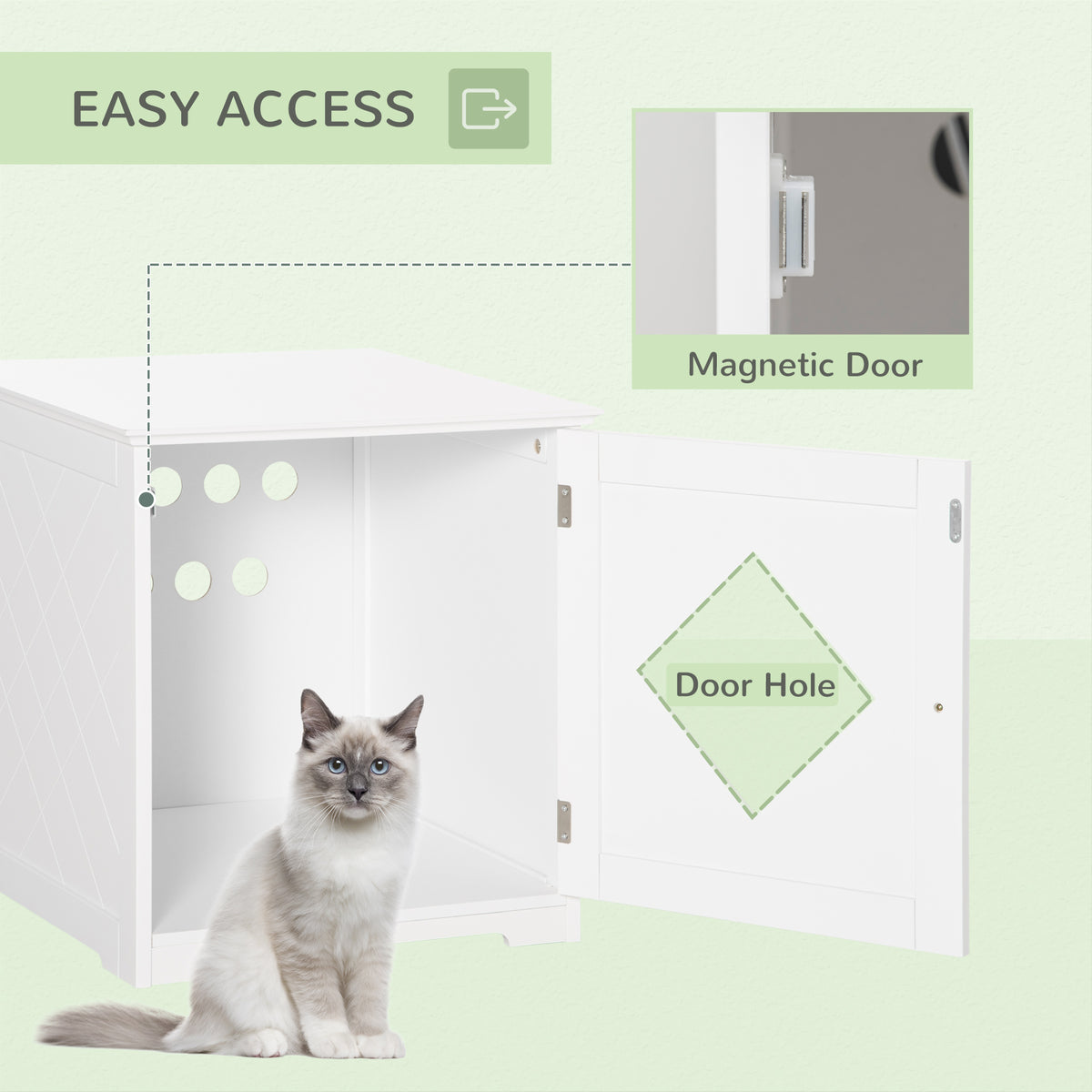 Cat Litter Box Enclosure End Table - White 19" Modern Nightstand-Cats-DECOROLALA
