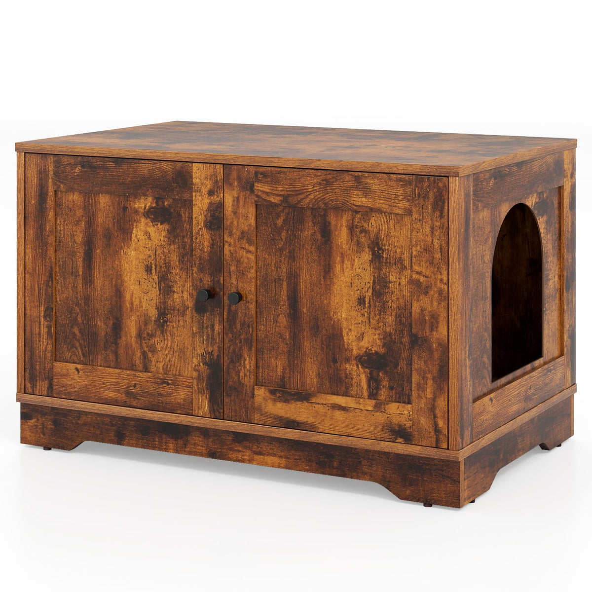 Cat Litter Box Enclosure Furniture Indoor Wooden Cat House End Side Table Nightstand-Brown-Cat Supplies-DECOROLALA