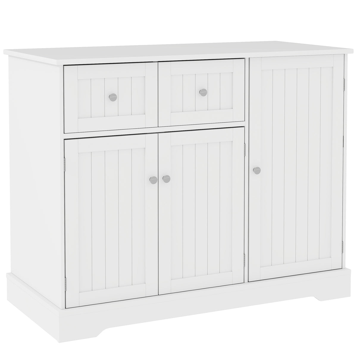 Cat Litter Box Enclosure Side Table with Storage - White MDF-Cats-DECOROLALA