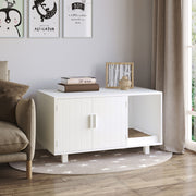 Cat Litter Box Enclosure - White Hidden Furniture End Table-Cats-DECOROLALA