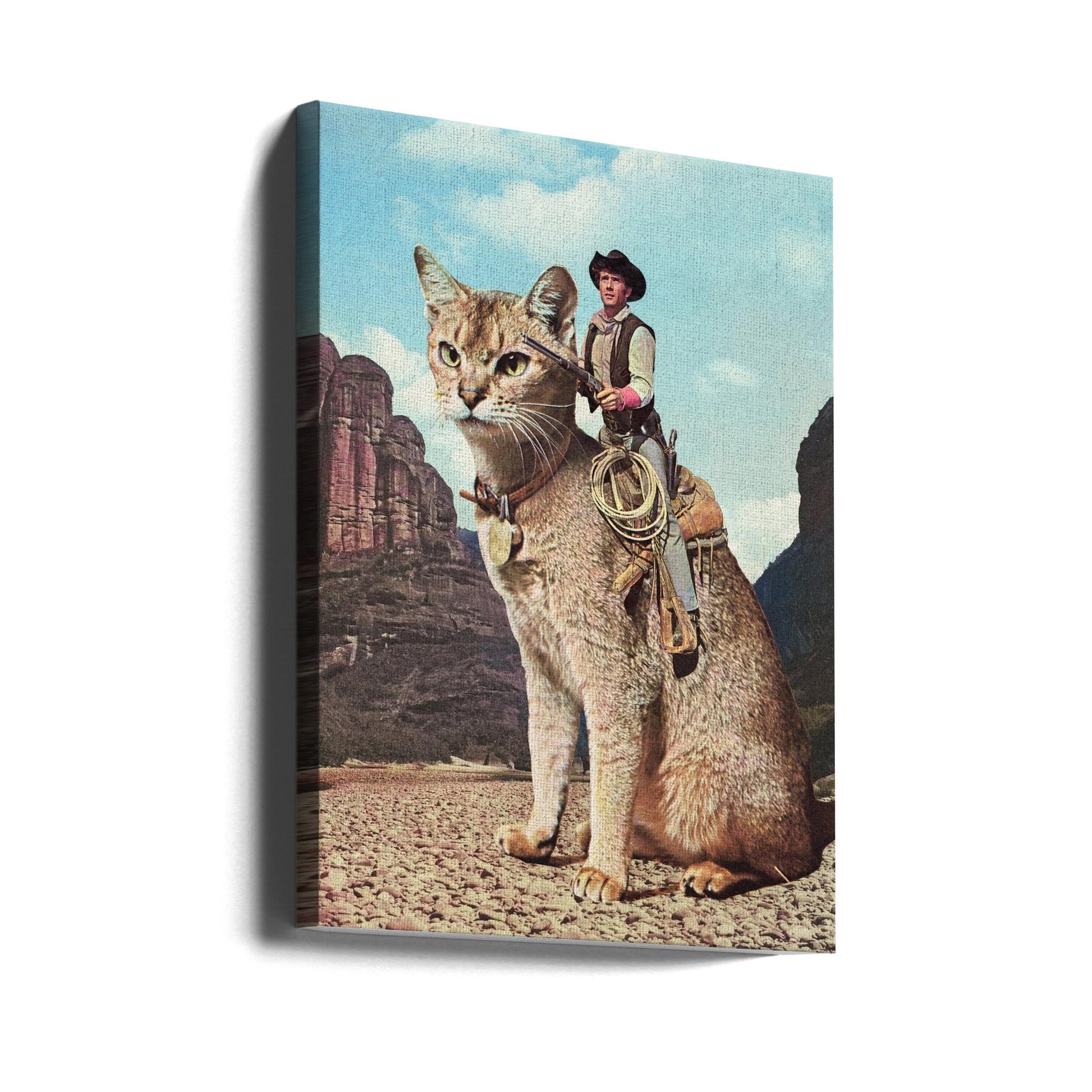 Cat Lone Ranger Wall Art by Vertigo Artography-canvas-DECOROLALA