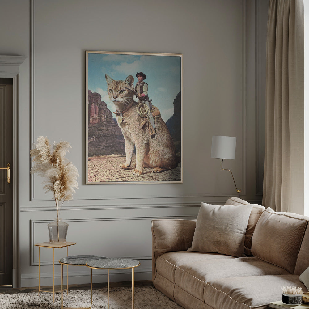 Cat Lone Ranger Wall Art by Vertigo Artography-canvas-DECOROLALA