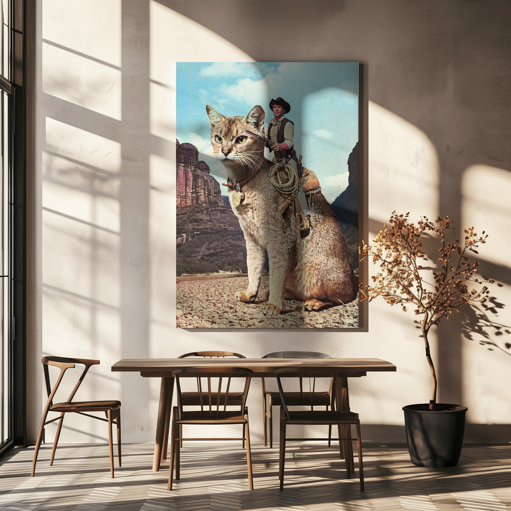 Cat Lone Ranger-canvas-DECOROLALA