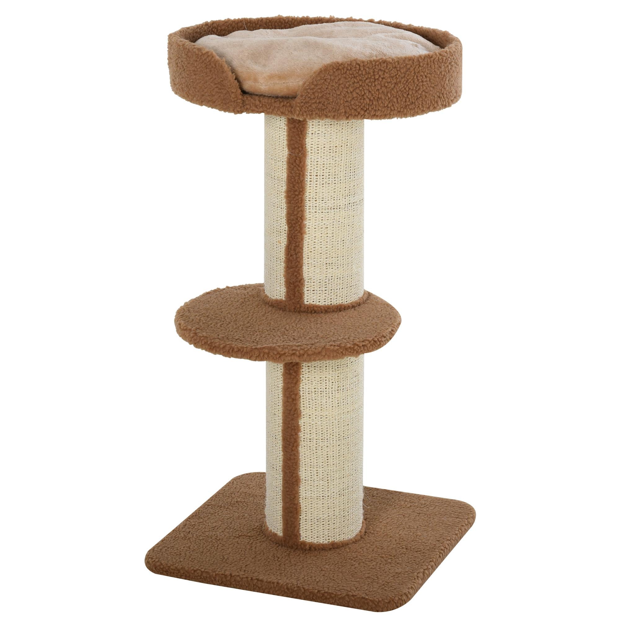 Cat Tree Kitty Tower with Sisal Mat Scratching Post, Cat Bed, Cushion, Perch, 18" x 18" x 36", Brown-Cats-DECOROLALA