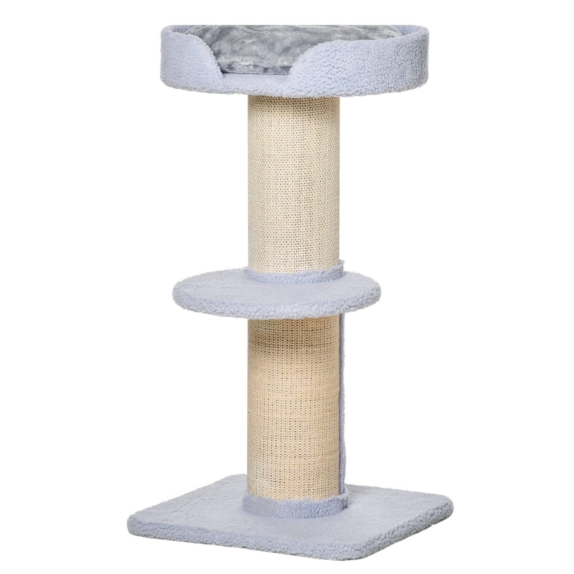 Cat Tree Tower with Sisal Scratching Post and Bed - 36" Light Blue-Cats-DECOROLALA