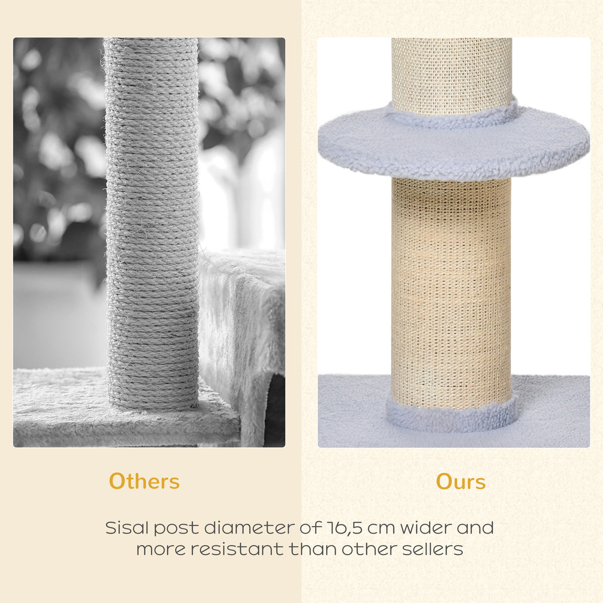 Cat Tree Tower with Sisal Scratching Post and Bed - 36" Light Blue-Cats-DECOROLALA