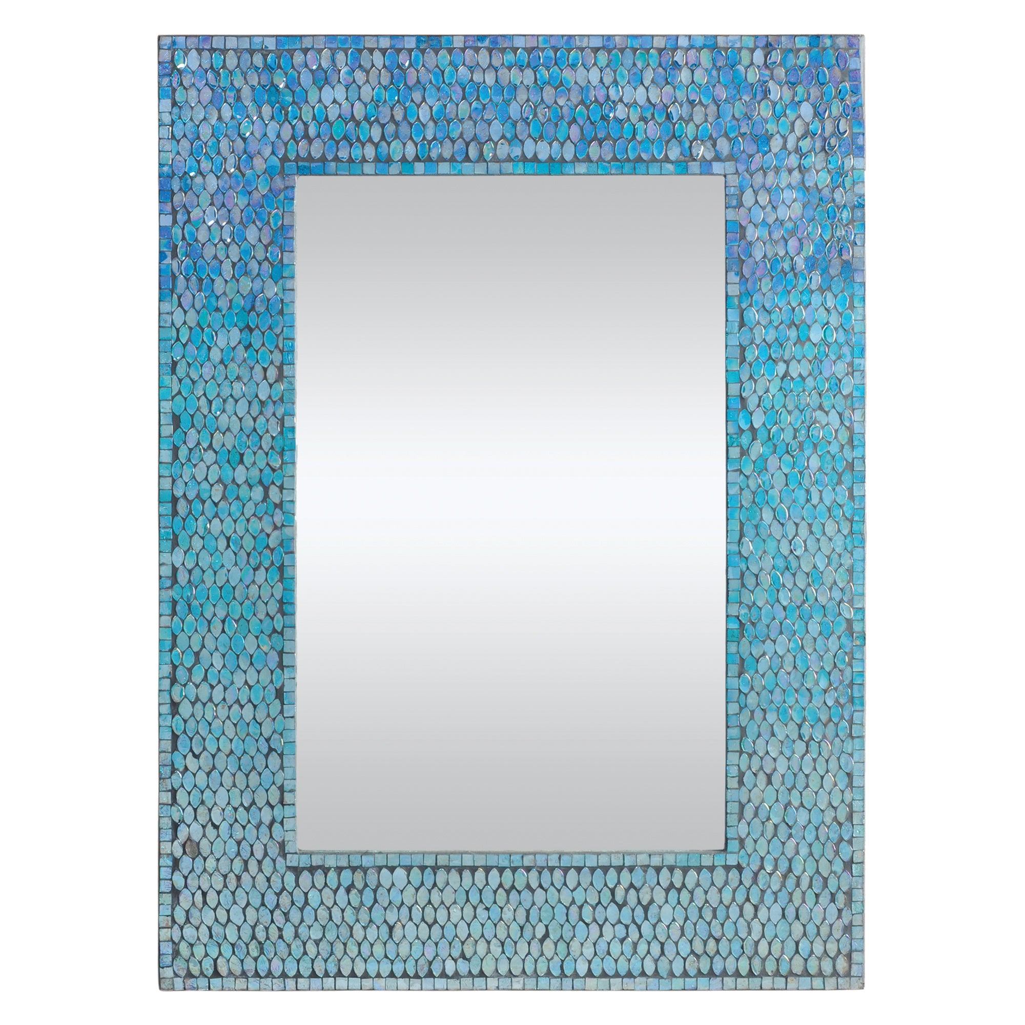 Catarina 23" Tall Rectangle Wall Mirror, Blue-Mirror-DECOROLALA