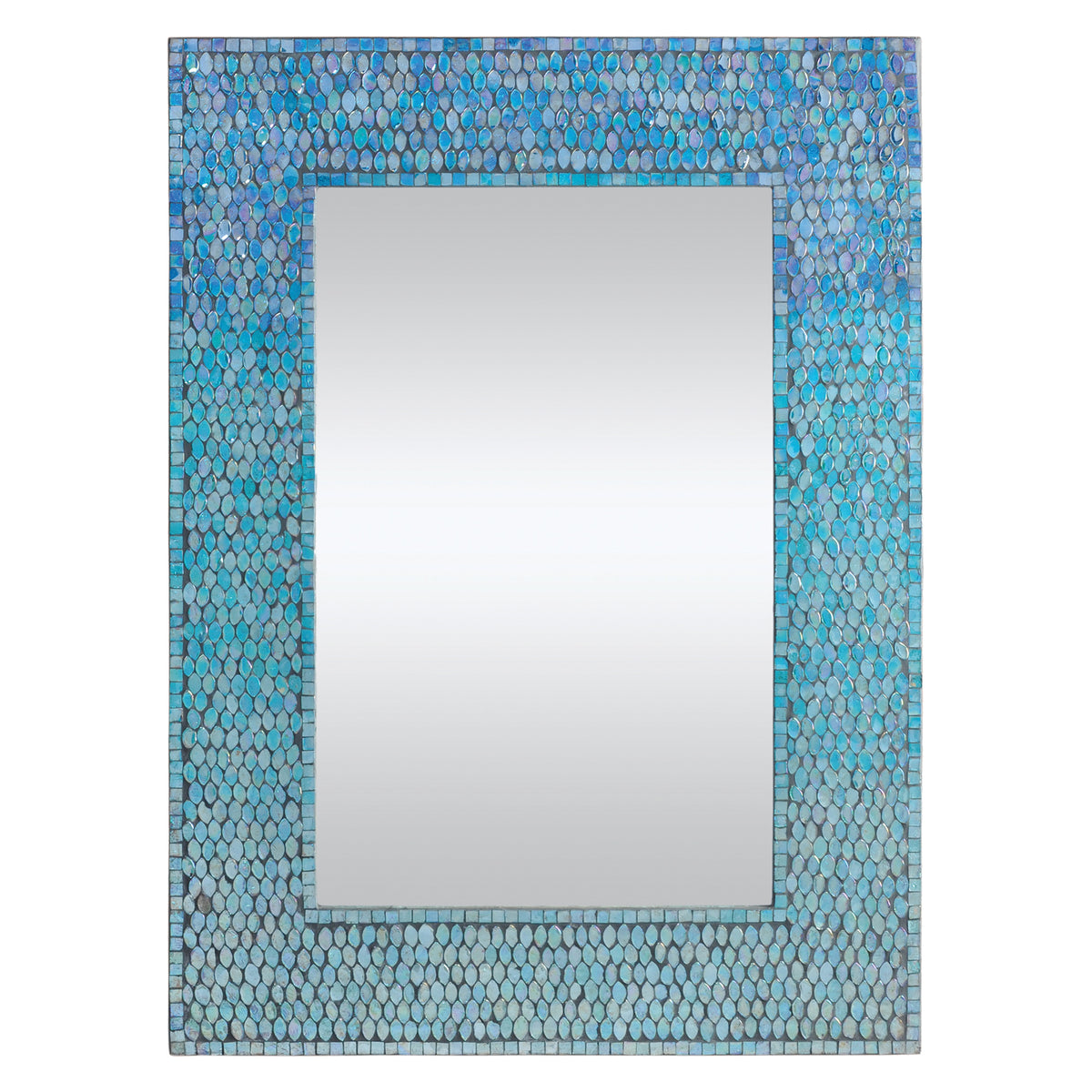 Catarina 23" Tall Rectangle Wall Mirror, Blue-Mirrors-DECOROLALA