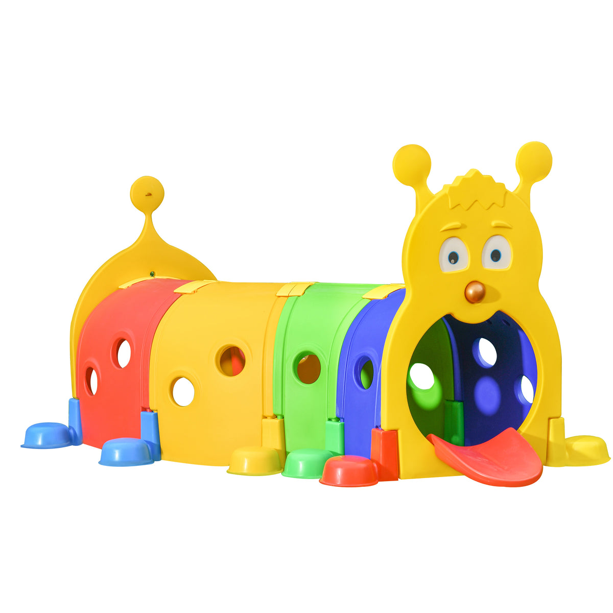 Caterpillar Design Tunnel for Kids to Crawl Through, for 3-6 Years, Multicolour-Toys & Games > Kids Outdoor Play > Children'sÂ PlayÂ Tunnels-DECOROLALA