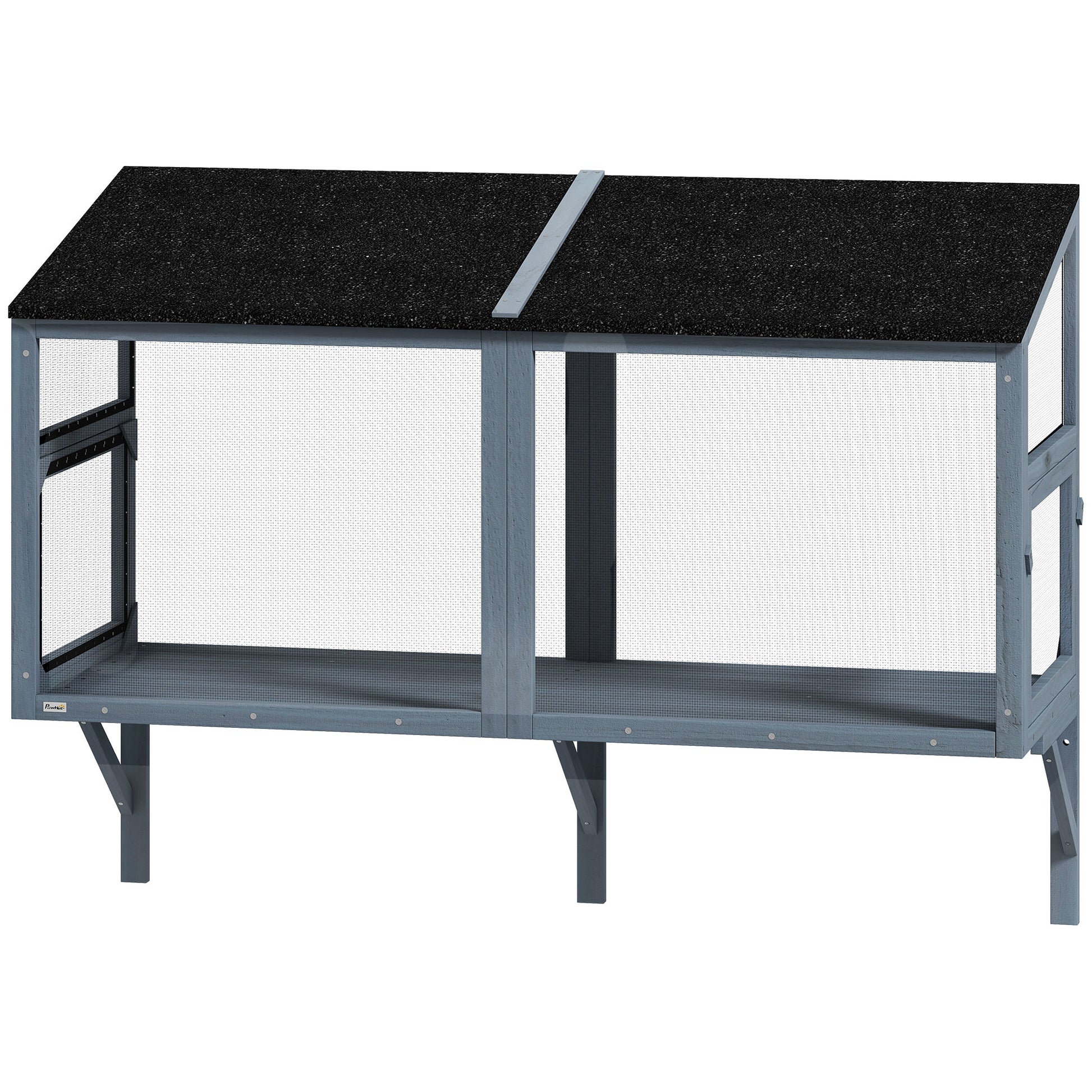 Catio Expandable Wooden Outdoor Cat Enclosure - Grey 51"L-DECOROLALA