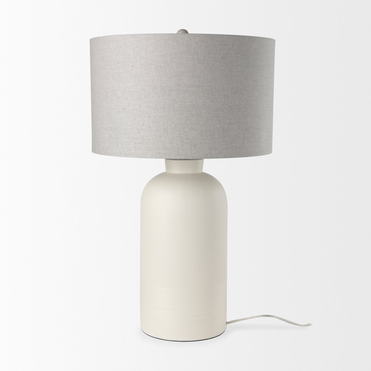 Cato 20.0L x 20.0W x 33.5H Cream Base W/White Shade Table Lamp-Table Lamps-DECOROLALA