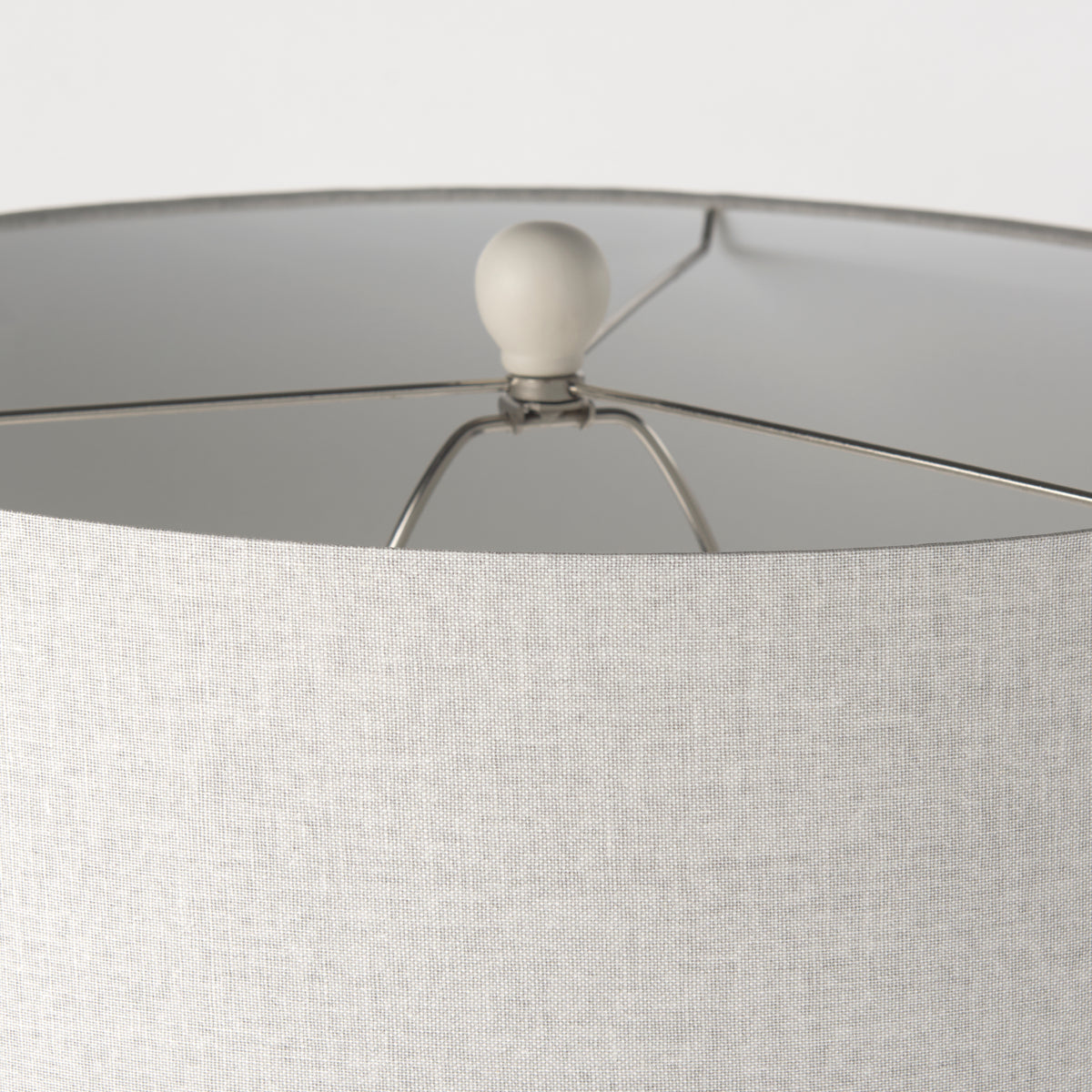 Cato 20.0L x 20.0W x 33.5H Cream Base W/White Shade Table Lamp-Table Lamps-DECOROLALA