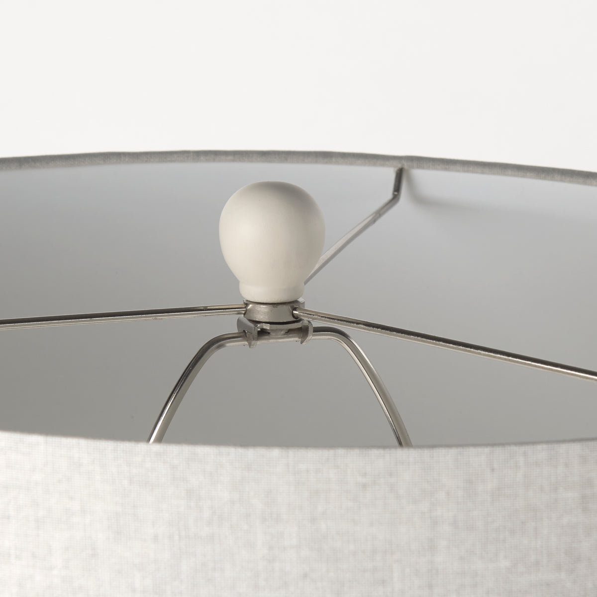 Cato 20.0L x 20.0W x 33.5H Cream Base W/White Shade Table Lamp-Table Lamps-DECOROLALA
