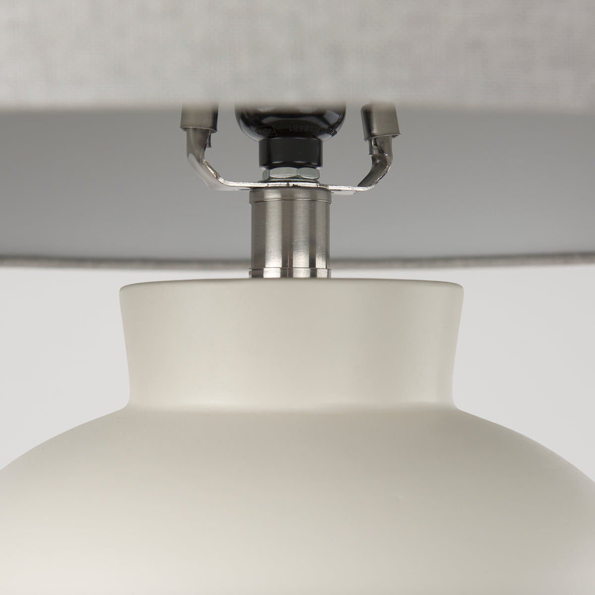 Cato 20.0L x 20.0W x 33.5H Cream Base W/White Shade Table Lamp-Table Lamps-DECOROLALA