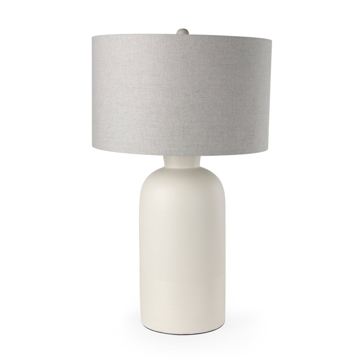 Cato 20.0L x 20.0W x 33.5H Cream Base W/White Shade Table Lamp-Table Lamps-DECOROLALA