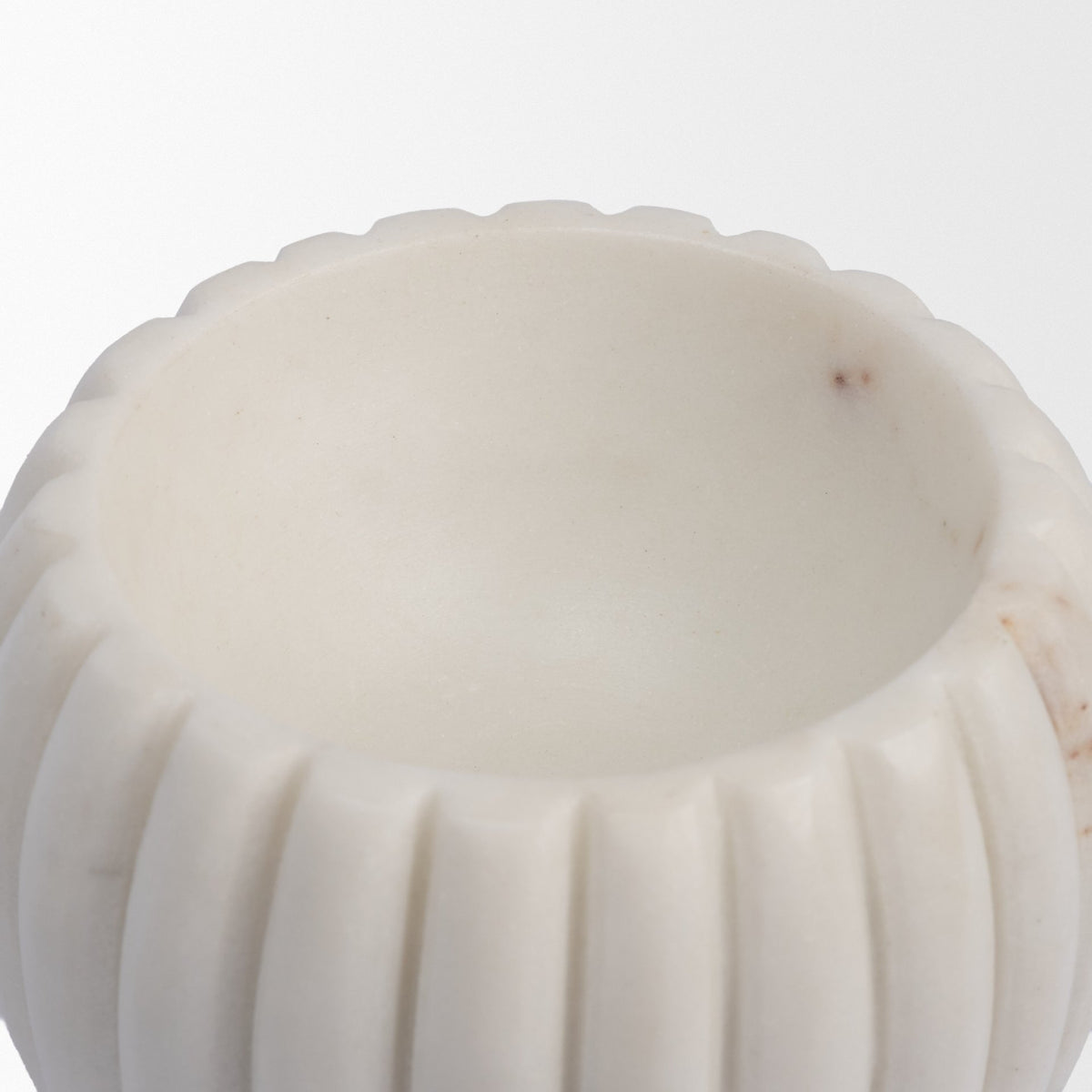 Cava Ribbed White Marble Mortar & Pestle-Objects-DECOROLALA