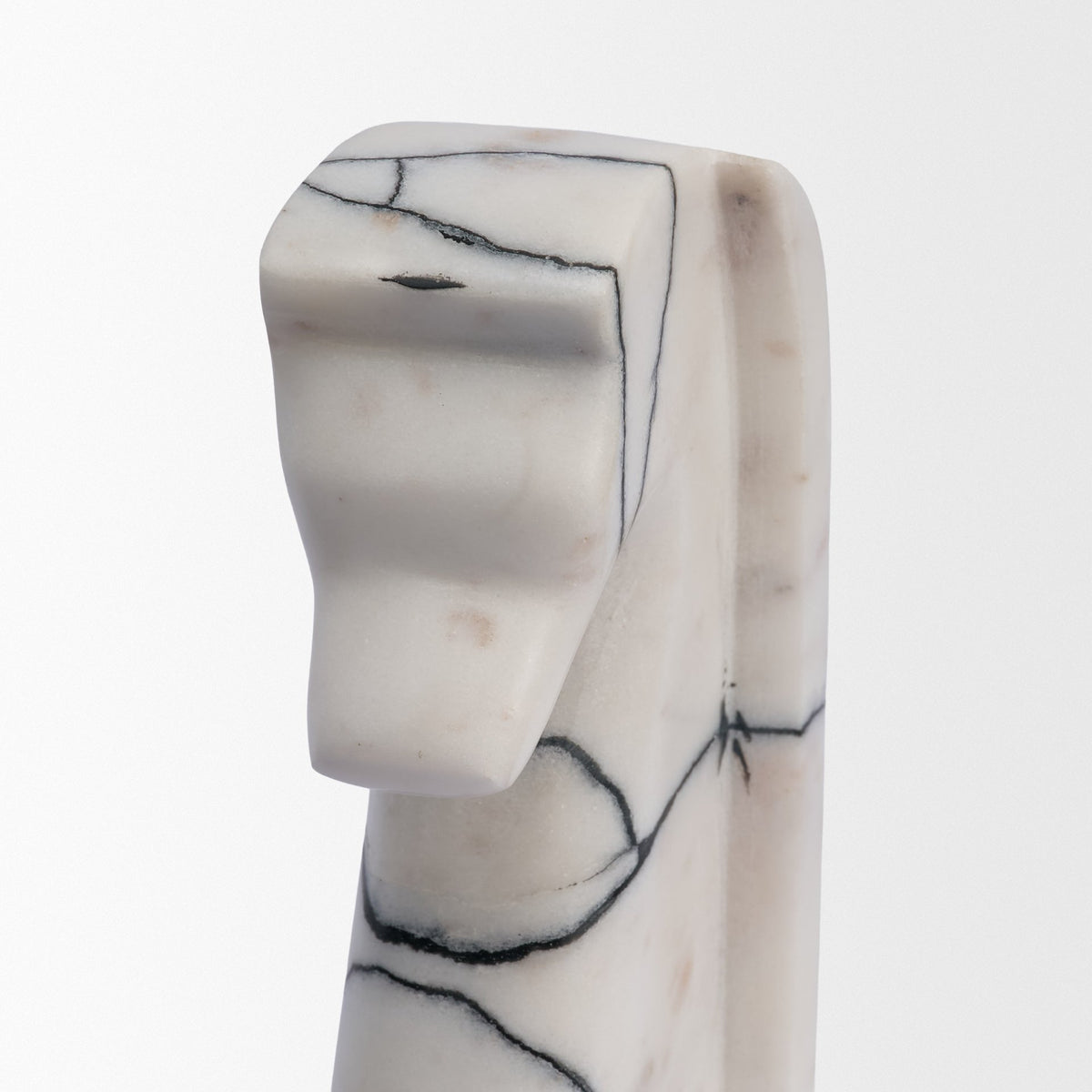 Cavalli Black and White Marble Horse Bookends-Bookends-DECOROLALA