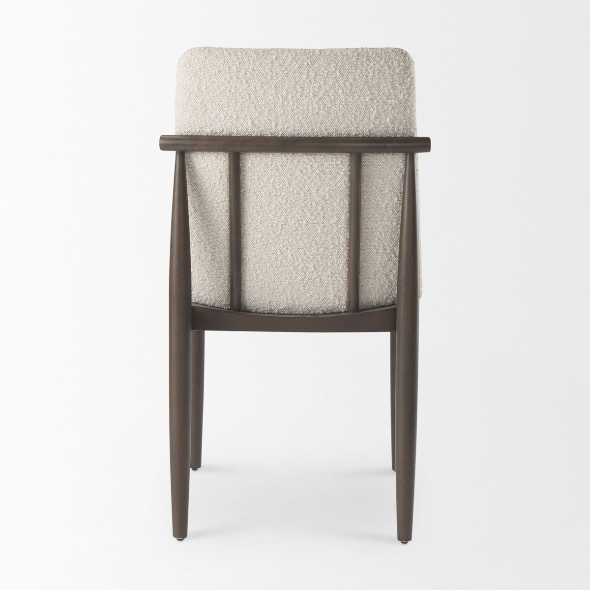 Cavett Curved Back Dining Side Chair | Cream Boucle w/ Dark Wood-Dining Chairs-DECOROLALA