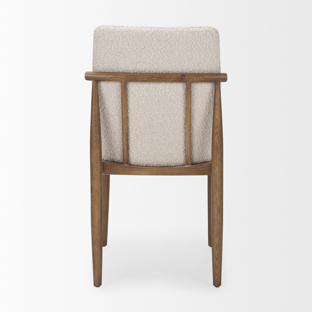 Cavett Curved Back Dining Side Chair | Cream Boucle w/ Wood-Dining Chairs-DECOROLALA