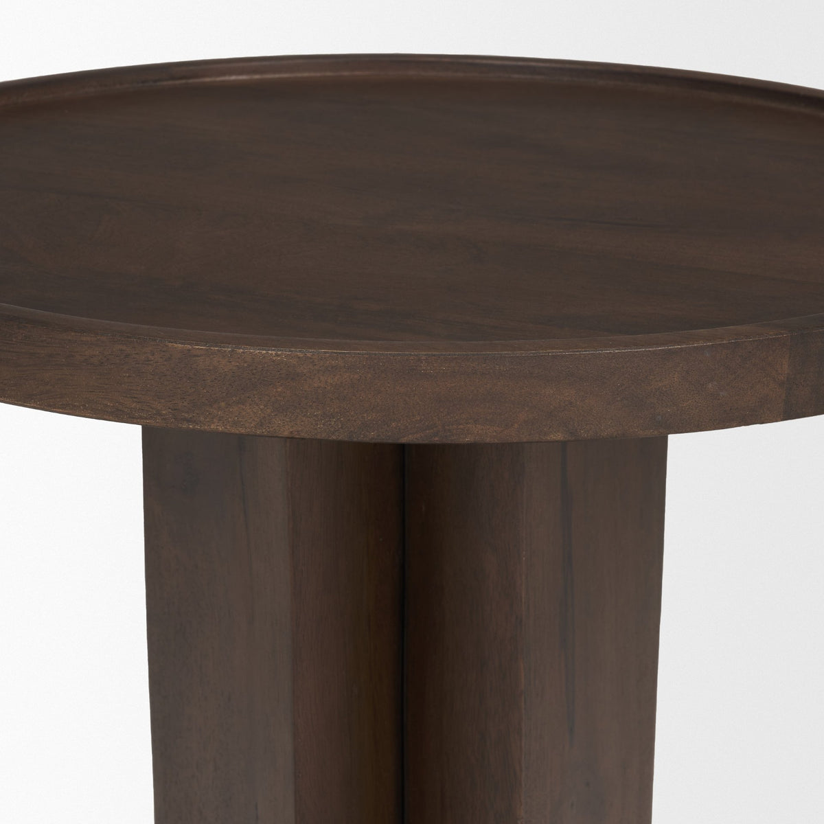 Cayson Dark Brown Sculptural Round Accent Table-Accent Tables-DECOROLALA