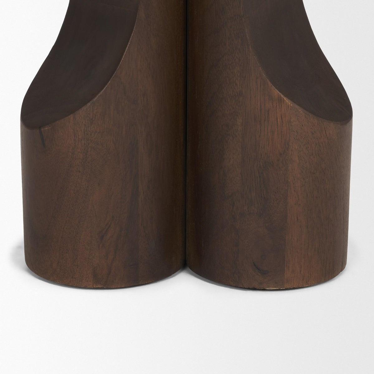 Cayson Dark Brown Sculptural Round Accent Table-Accent Tables-DECOROLALA