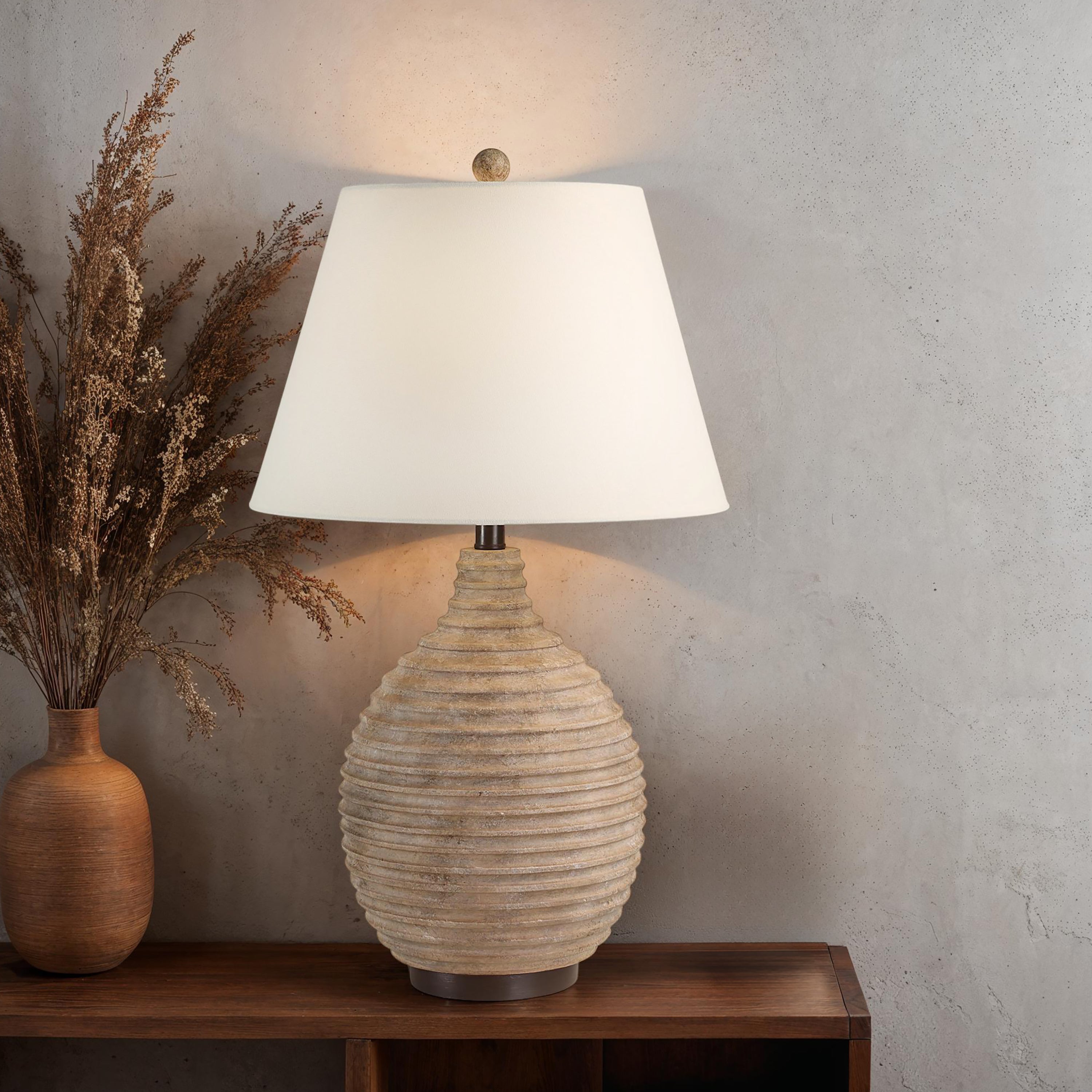 Cebada 27.5" Table Lamp with 3-Way Switch, Brown-Table Lamp-DECOROLALA