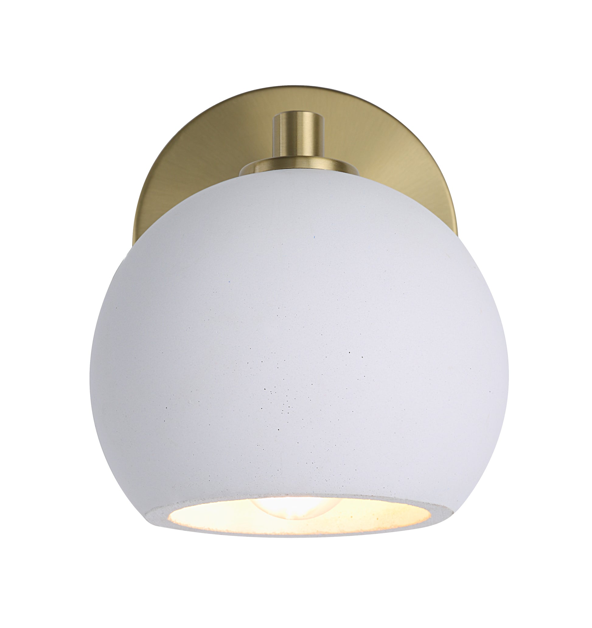 Cela 7.67" Wall Sconce, Concrete, Brass-Wall Sconce-DECOROLALA