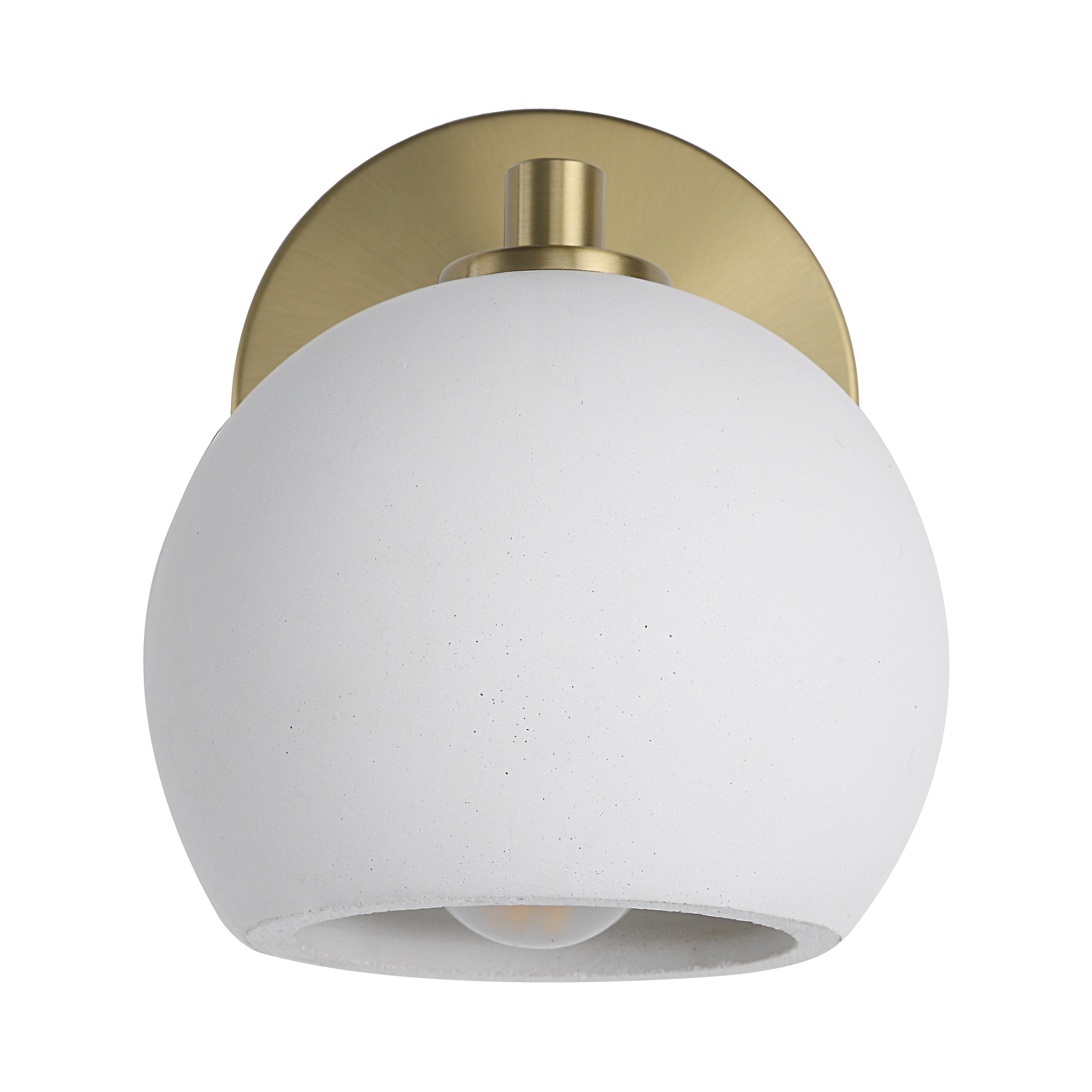 Cela 7.67" Wall Sconce, Concrete, Brass-Wall Sconce-DECOROLALA