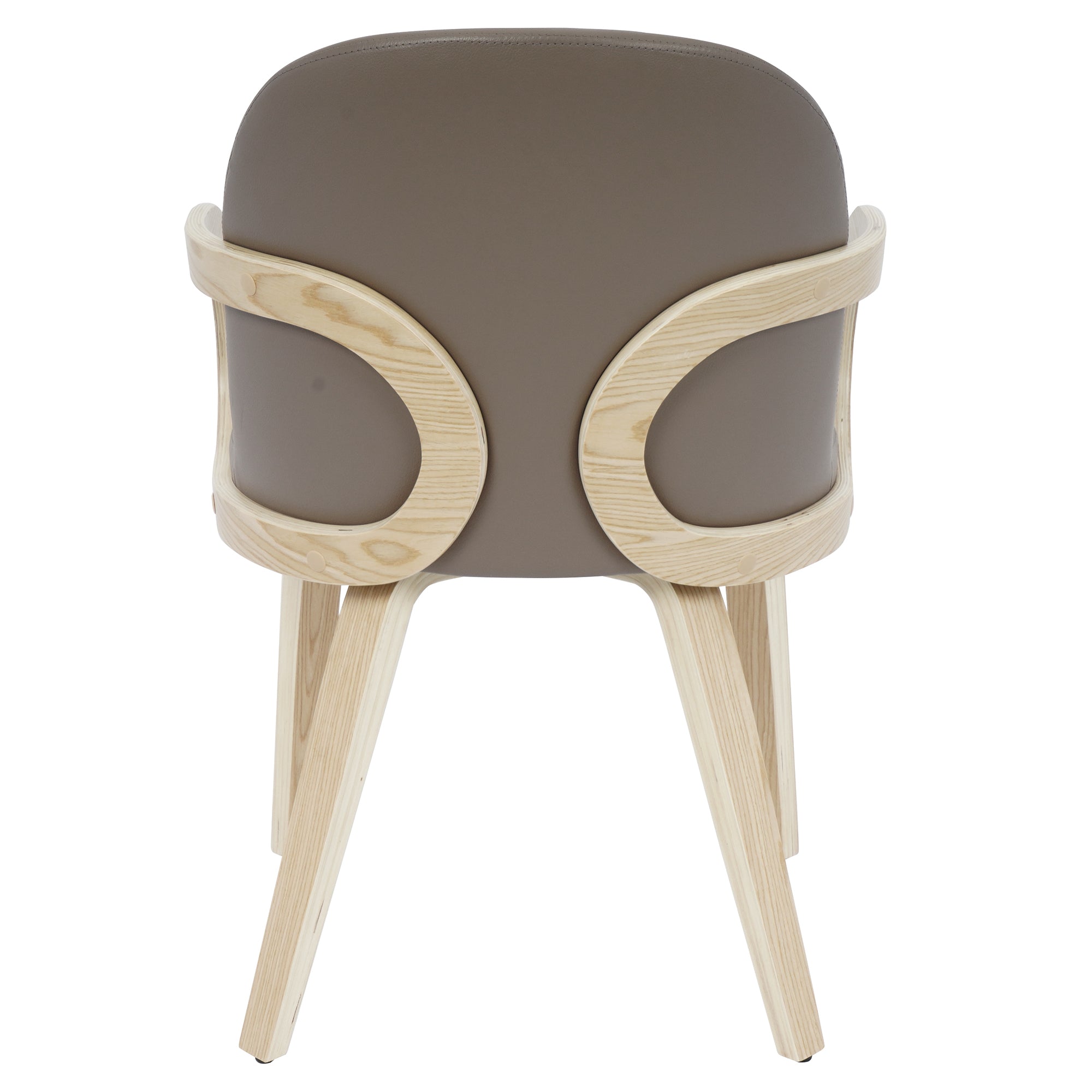 Celest Dining Chair - Dark Taupe Faux Leather Bentwood Frame-DECOROLALA