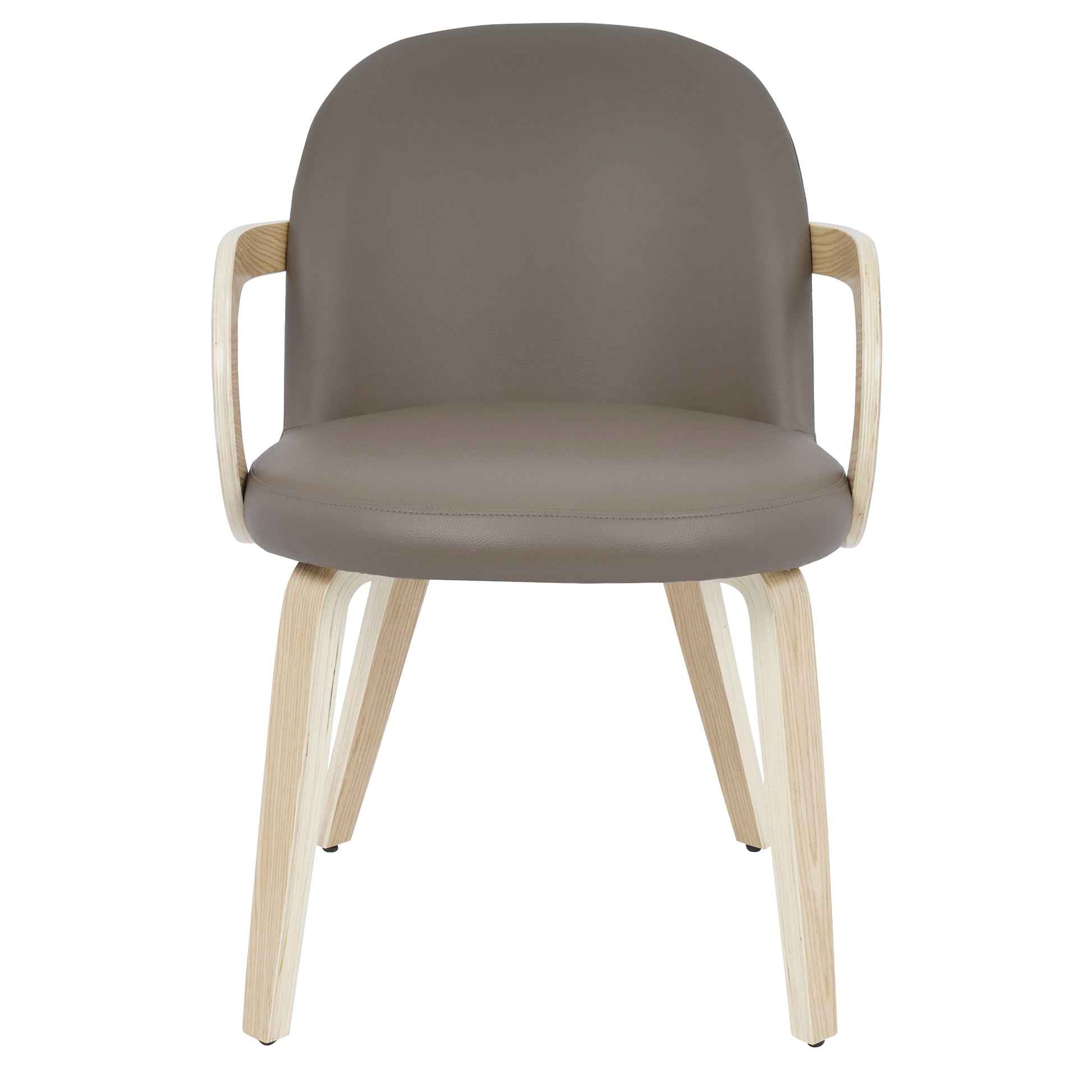 Celest Dining Chair - Dark Taupe Faux Leather Bentwood Frame-DECOROLALA