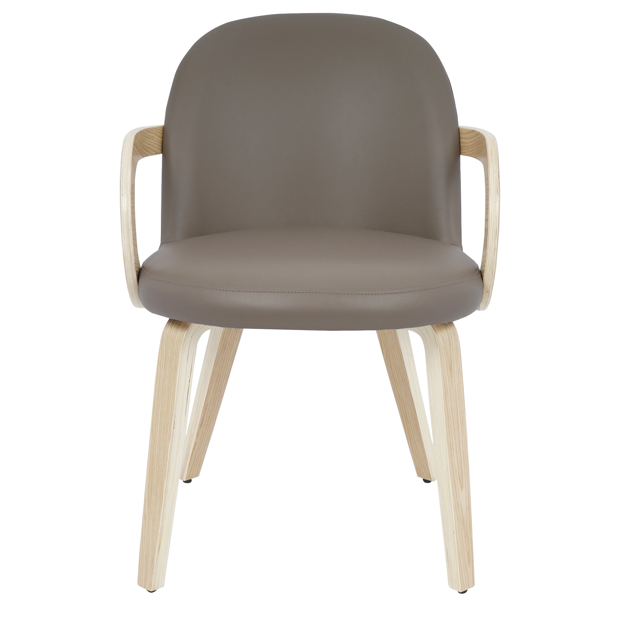 Celest Dining Chair - Dark Taupe Faux Leather Bentwood Frame-DECOROLALA