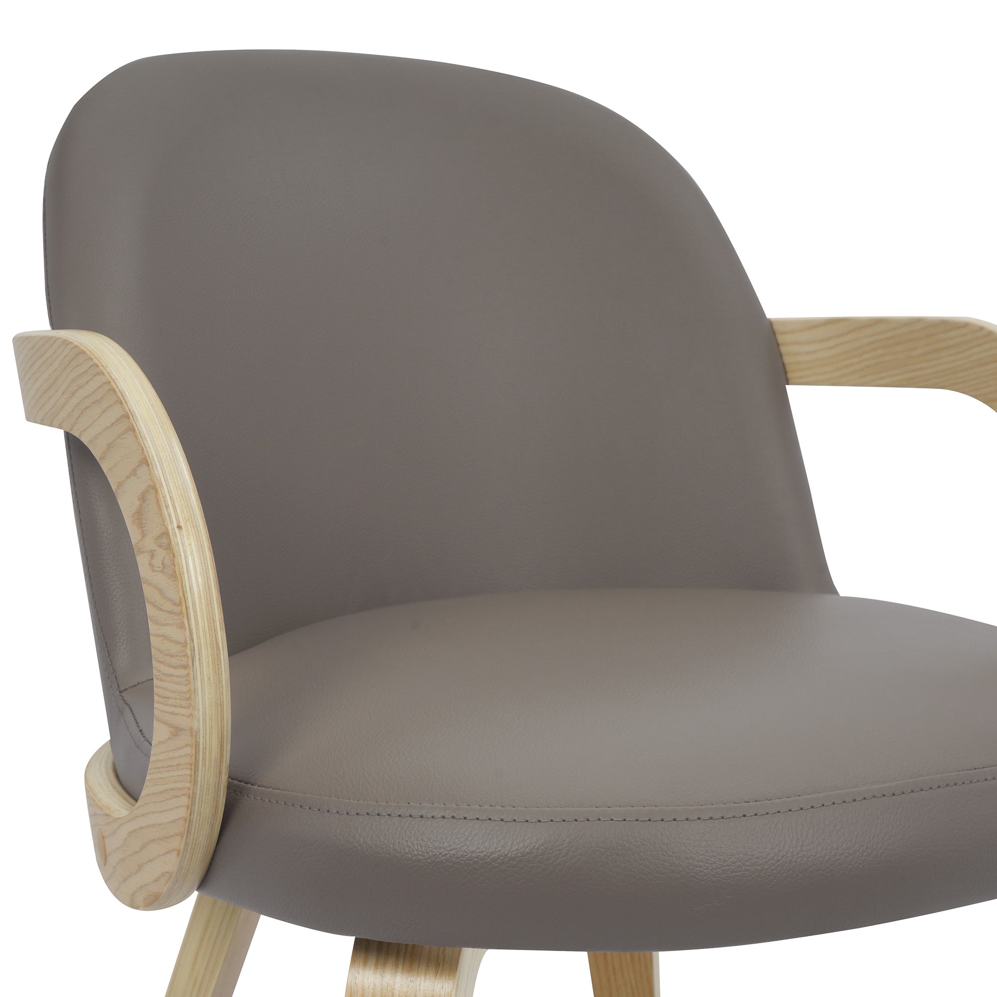 Celest Dining Chair - Dark Taupe Faux Leather Bentwood Frame-DECOROLALA