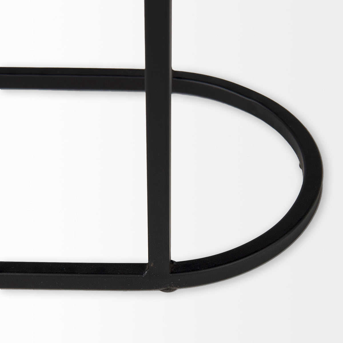 Celine 24.2 L x 12.6 W x 22.4 H Set of Two Black/Silver Metal and Glass Nesting Accent Tables-Accent Tables-DECOROLALA
