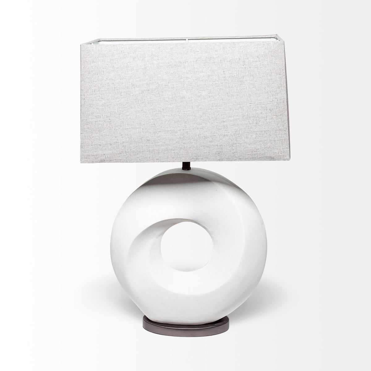 Celtica (26.8"H) White Resin Ring-Shaped Base Table Lamp-Table Lamps-DECOROLALA