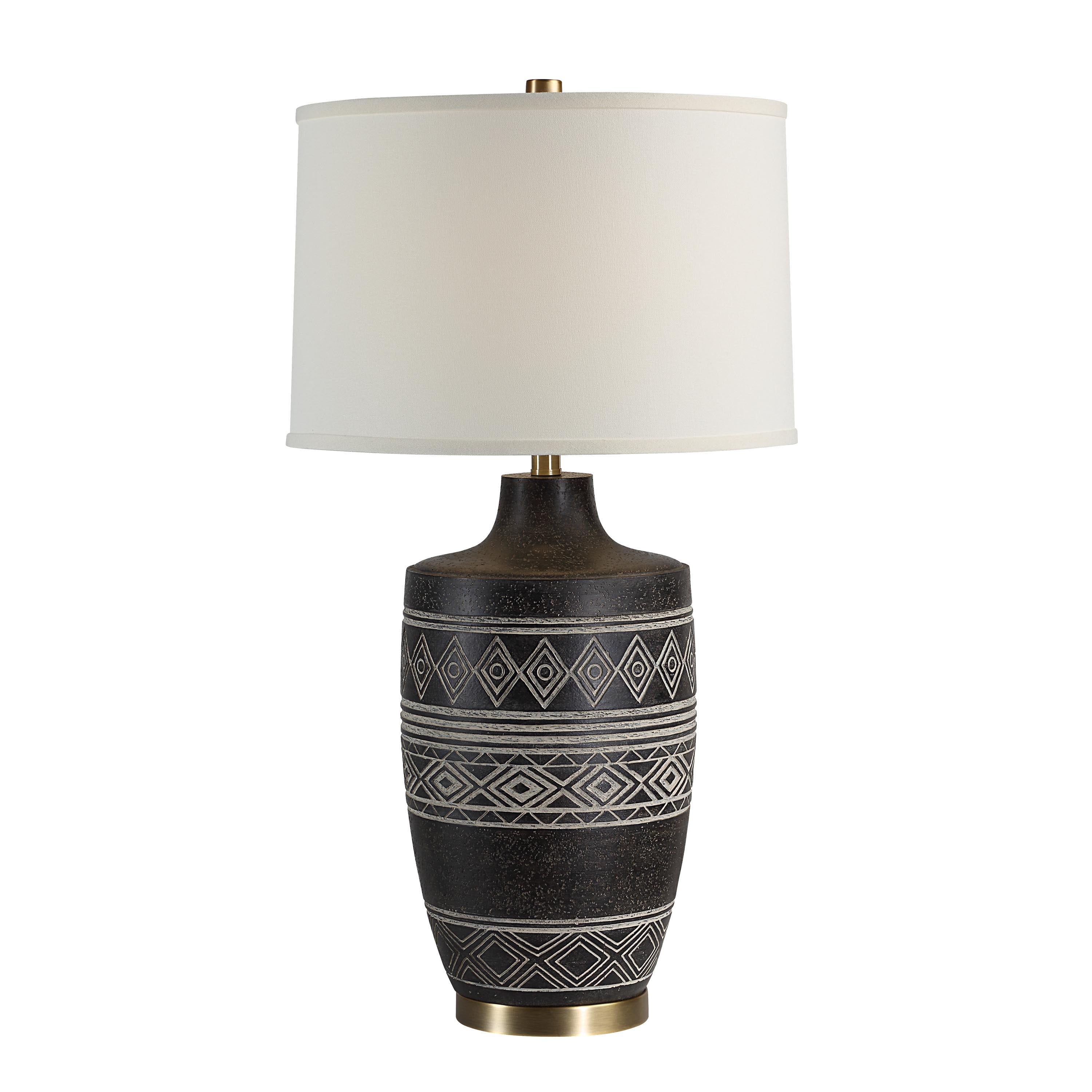 Ceniza 30.5" Table Lamp Black Geometric-Table Lamp-DECOROLALA