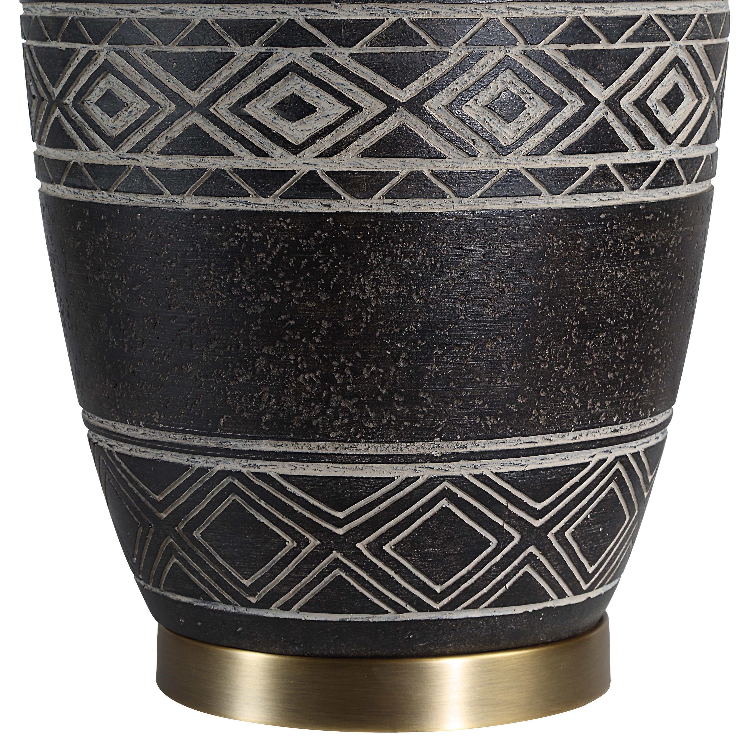 Ceniza 30.5" Table Lamp Black Geometric-Table Lamp-DECOROLALA