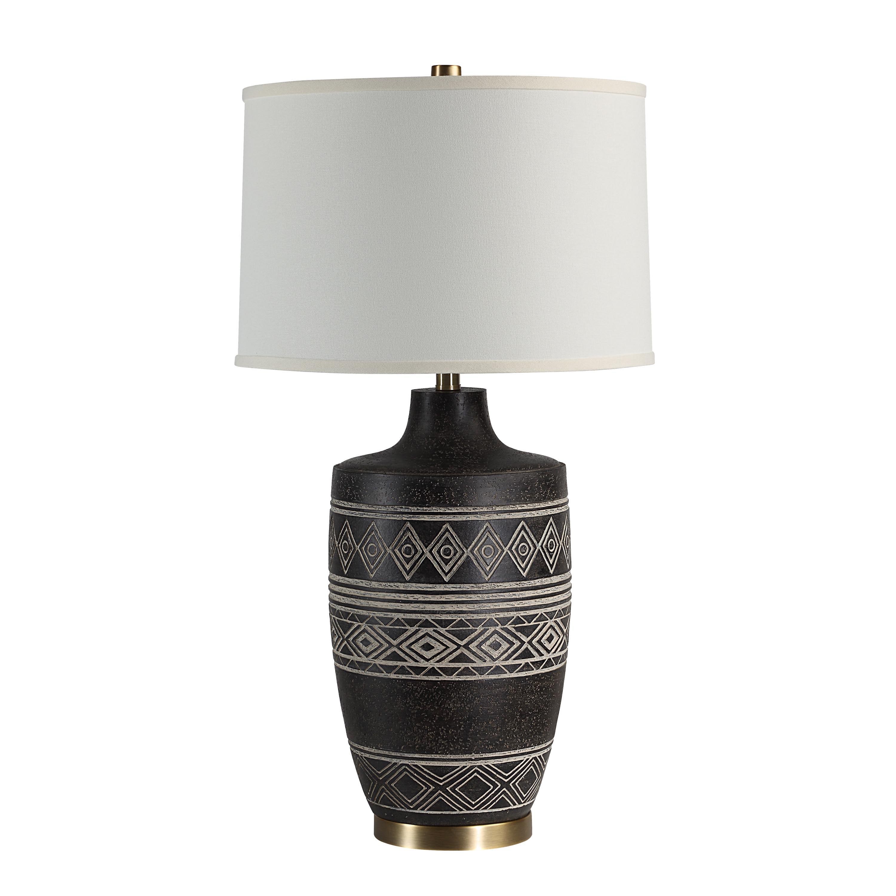 Ceniza 30.5" Table Lamp Black Geometric-Table Lamp-DECOROLALA