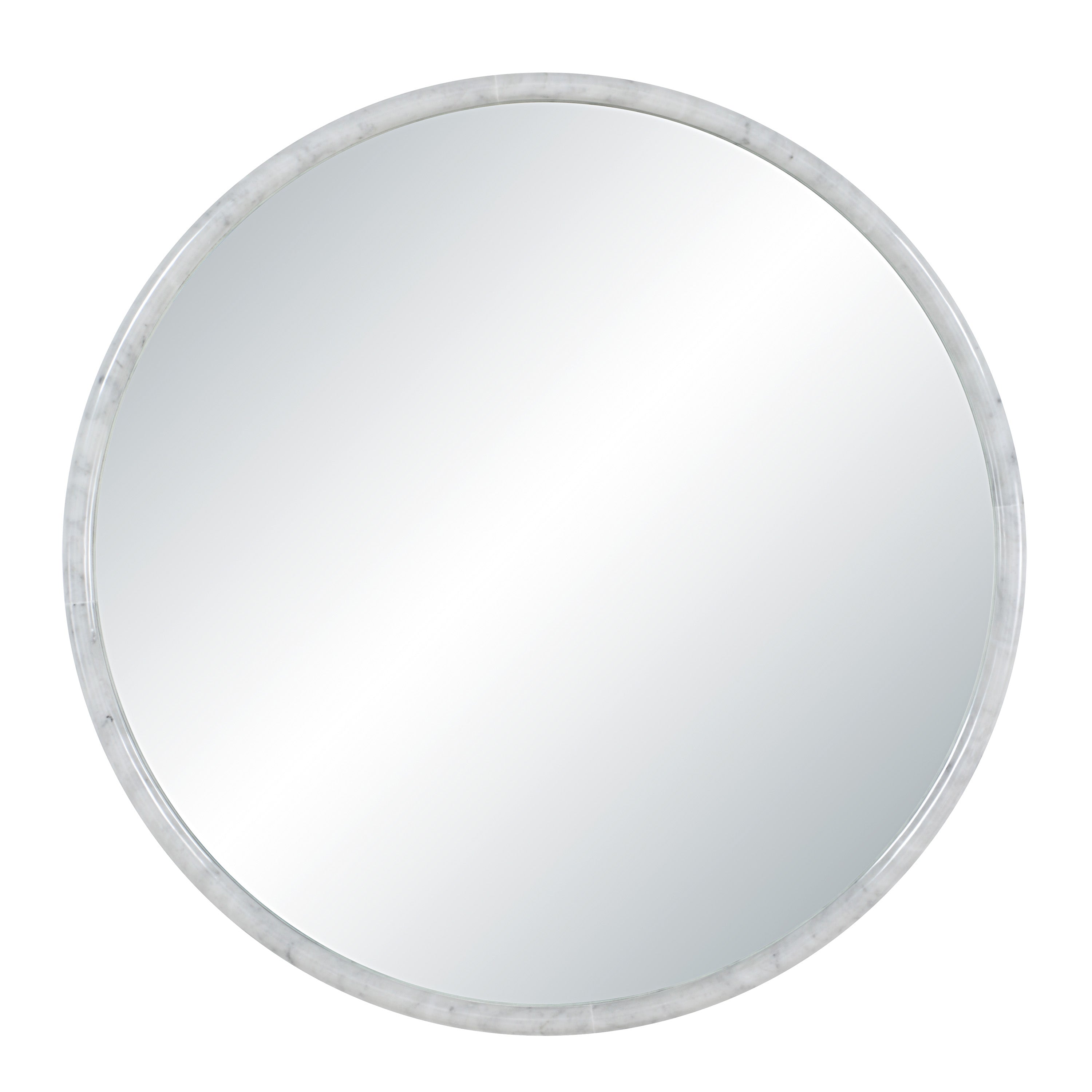Cento 36" H x 36" W Wall Mirror, White-Mirror-DECOROLALA