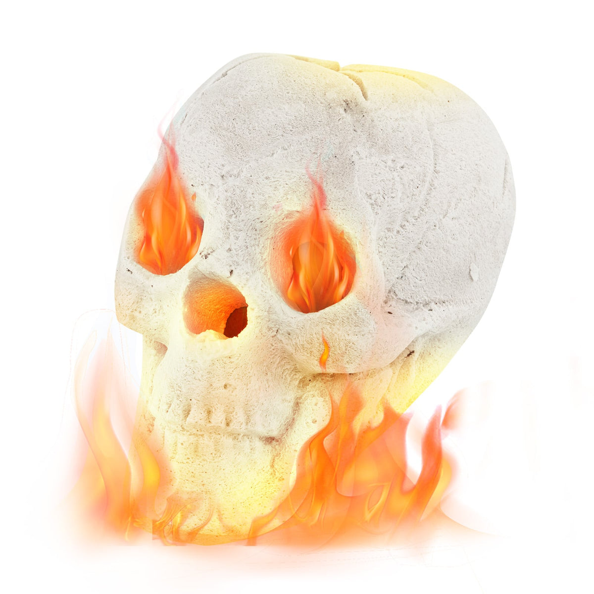 Ceramic Fiber Fire Pit Skull - Realistic Halloween Decoration Beige-Halloween-DECOROLALA