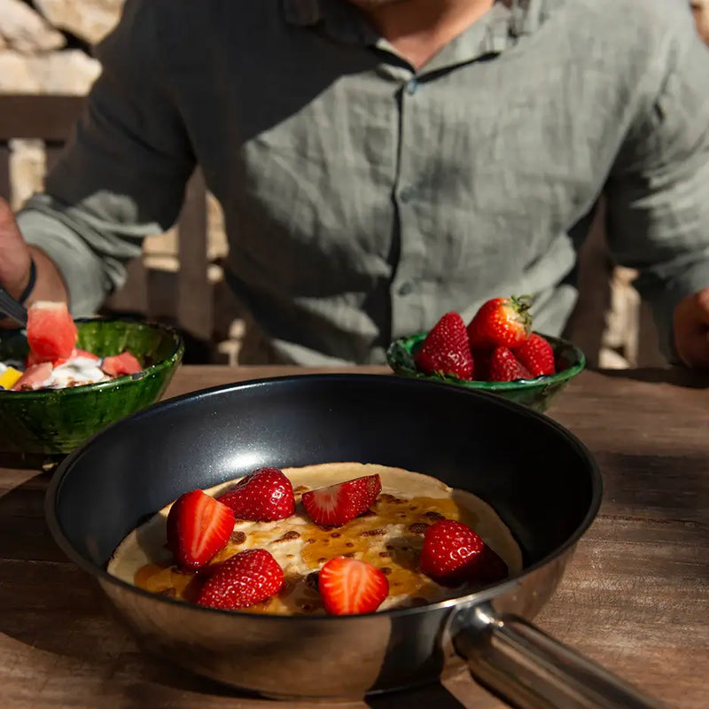 COMBEKK - 4-Piece Ceramic Stainless Steel Skillet Set-1