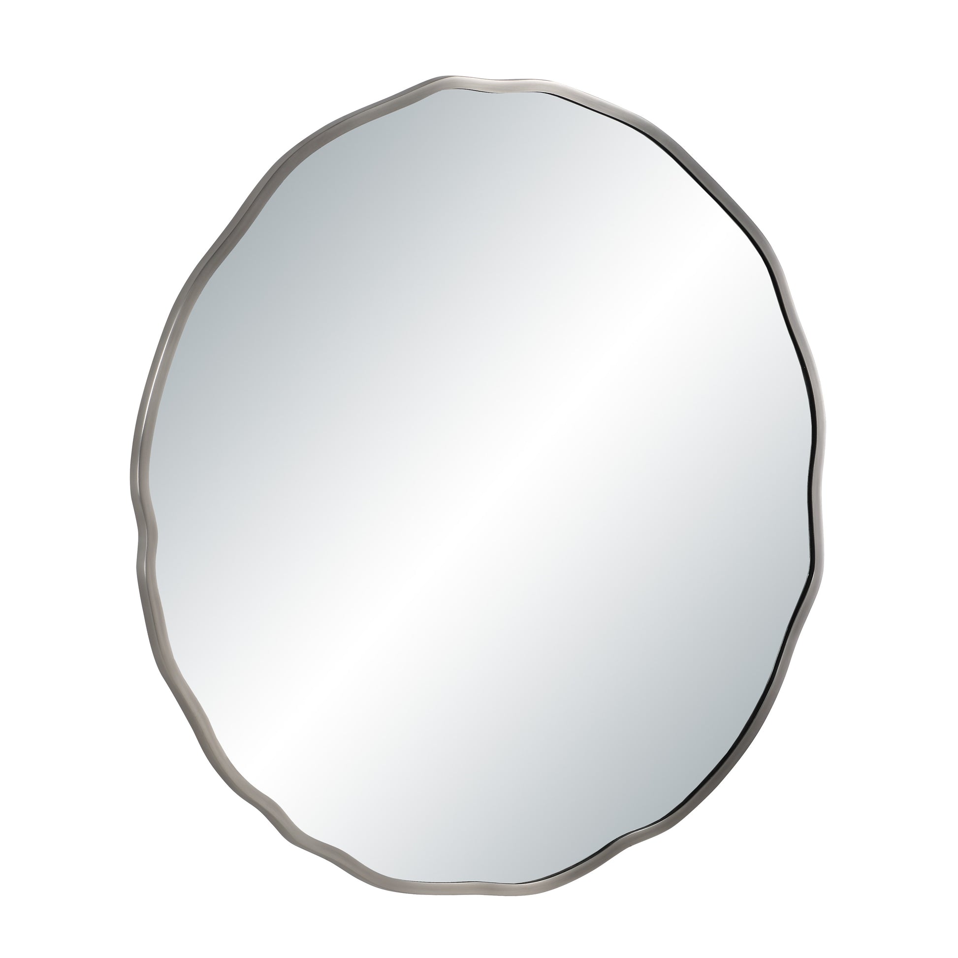 Cerro 30" H x 30" W Wall Mirror, Silver-Mirror-DECOROLALA