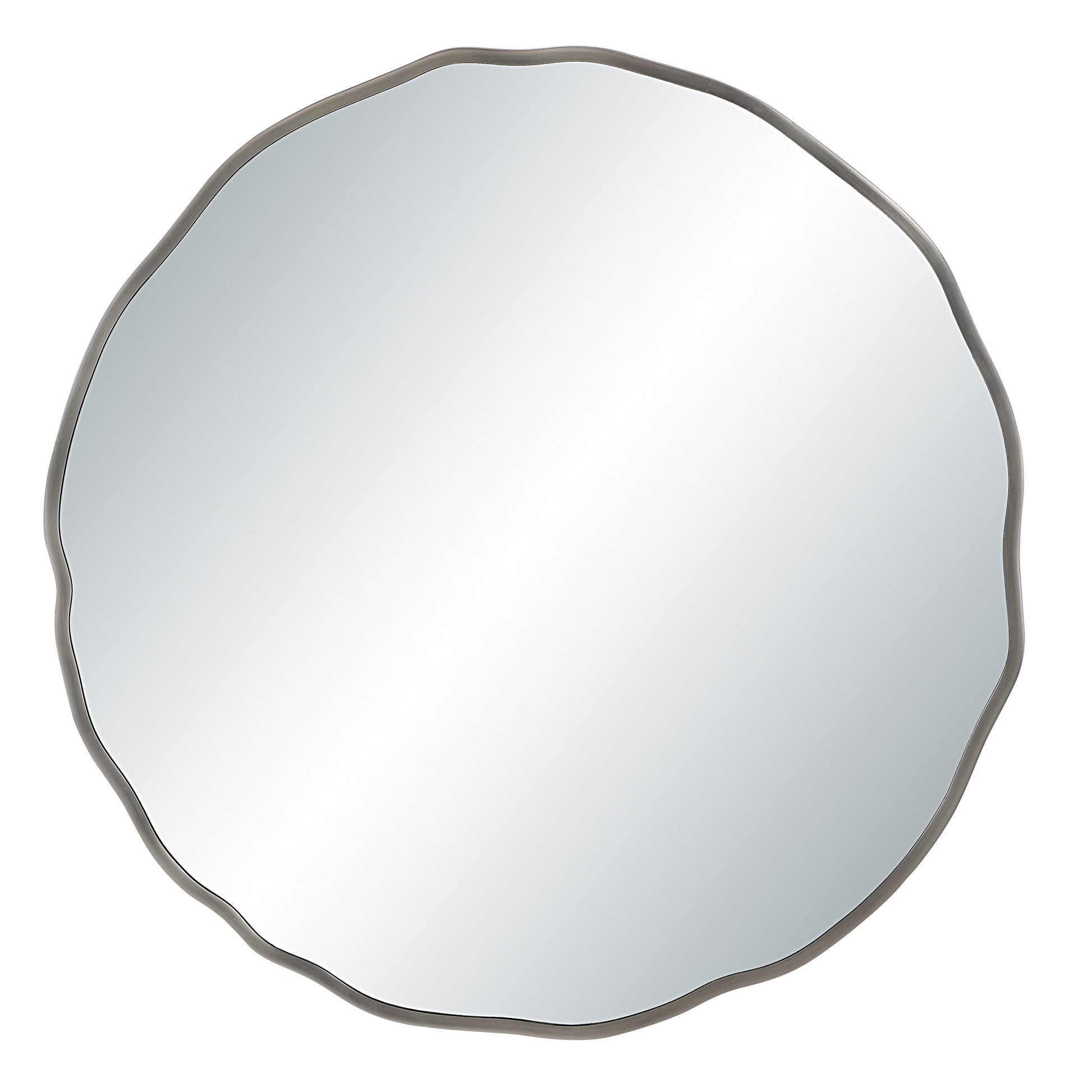 Cerro 30" H x 30" W Wall Mirror, Silver-Mirror-DECOROLALA