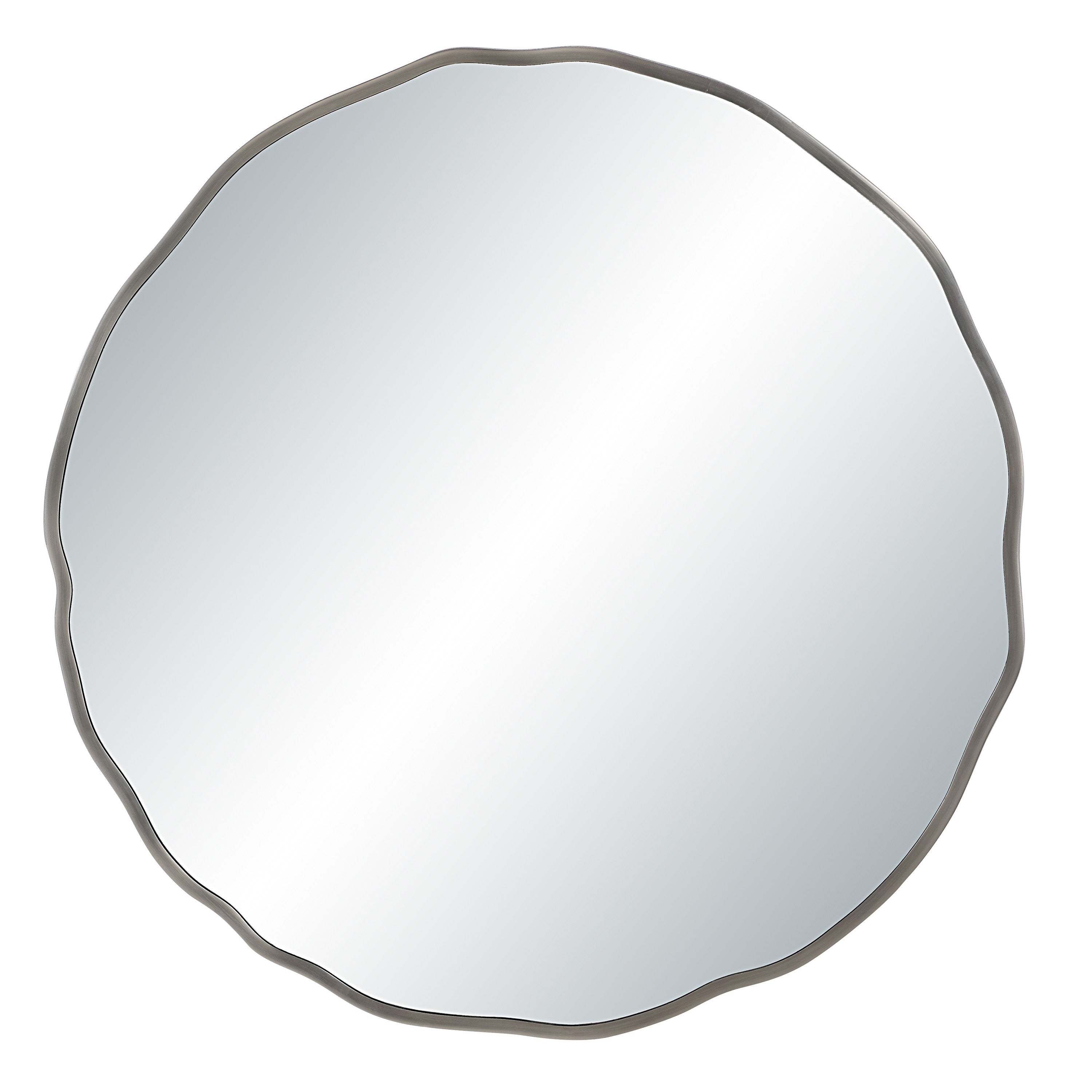 Cerro 30" H x 30" W Wall Mirror, Silver-Mirror-DECOROLALA