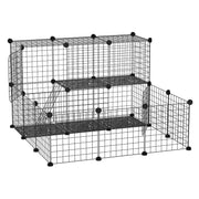 Cage pour petits animaux et lapins avec porte, parc pour cochons d’Inde, enclos pour lapins, chinchillas et furets, pour intérieur et extérieur, 31 panneaux au total, 41.3" x 41.3" x 27.6"