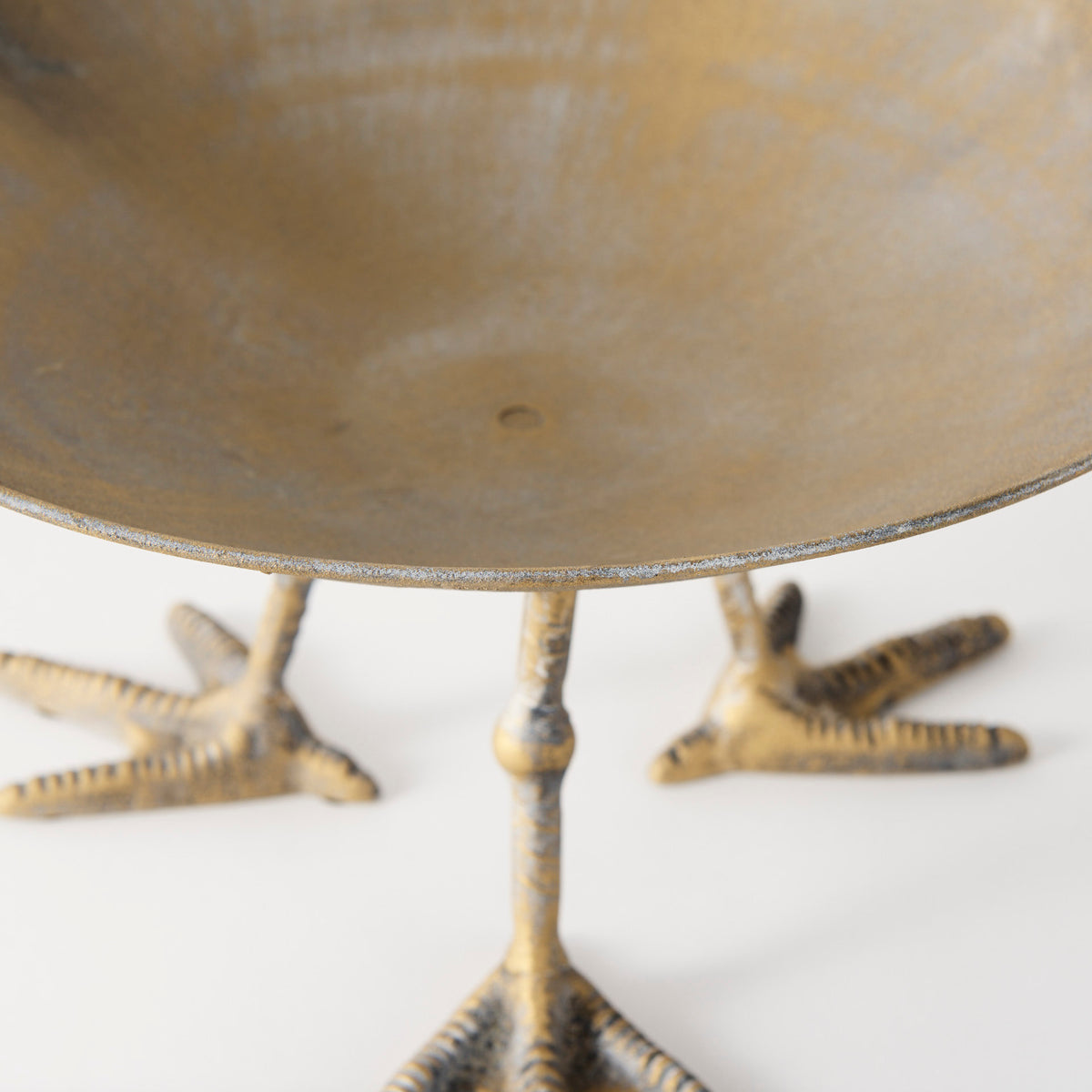 Chadwick II 13L x 13W Gold Metal Webbed Feet Bowl-Bowls-DECOROLALA