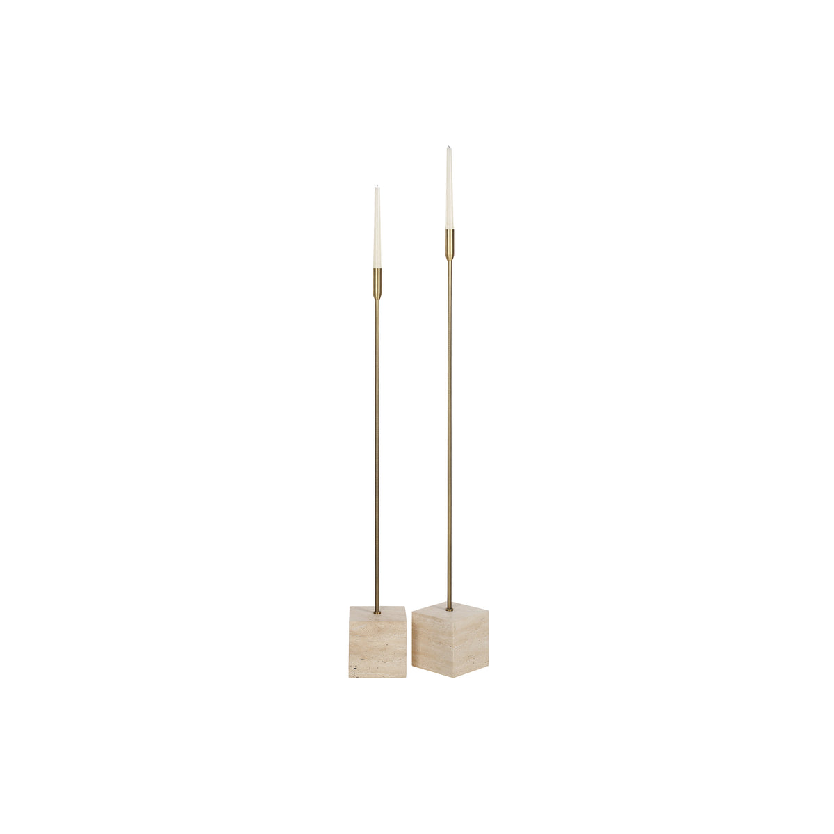 Chambers Floor Candle Holder, (2 Piece Set)-Candle Holders-DECOROLALA